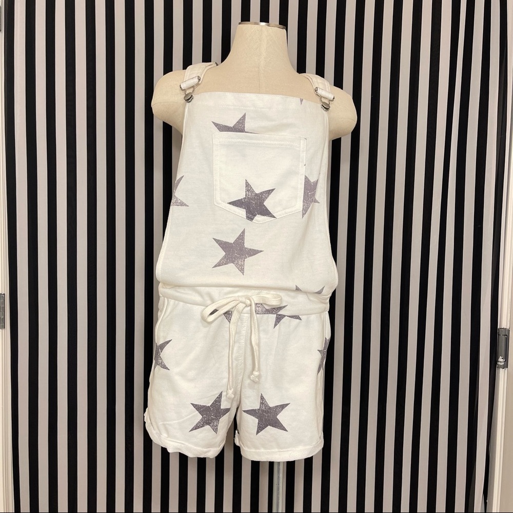 Ocean Drive White Star soft knit overalls Size M NWT
